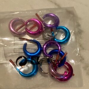 Colorful Hoop Earrings Set